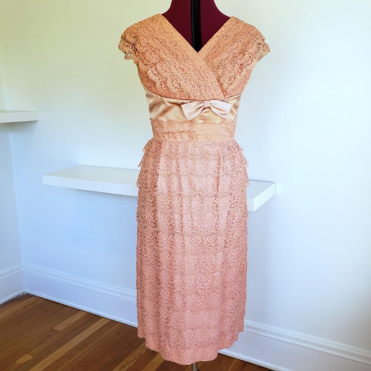 American Vintage Women's Tan and Pink Dress