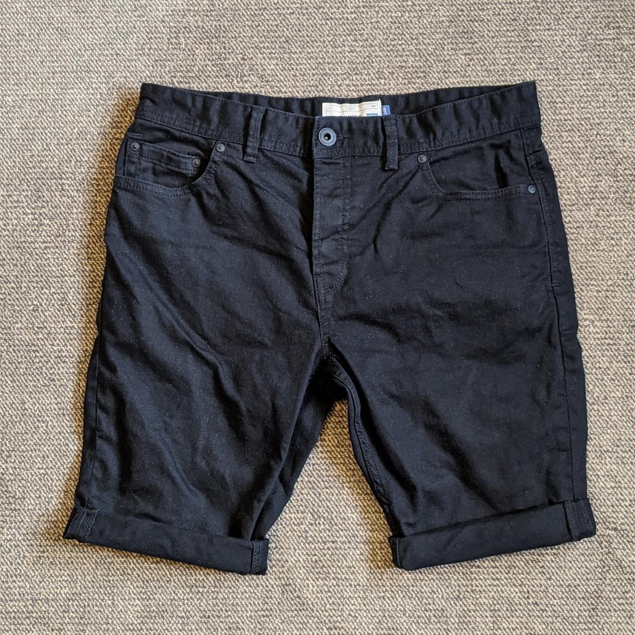 NEXT black denim shorts 34 waist. - Depop