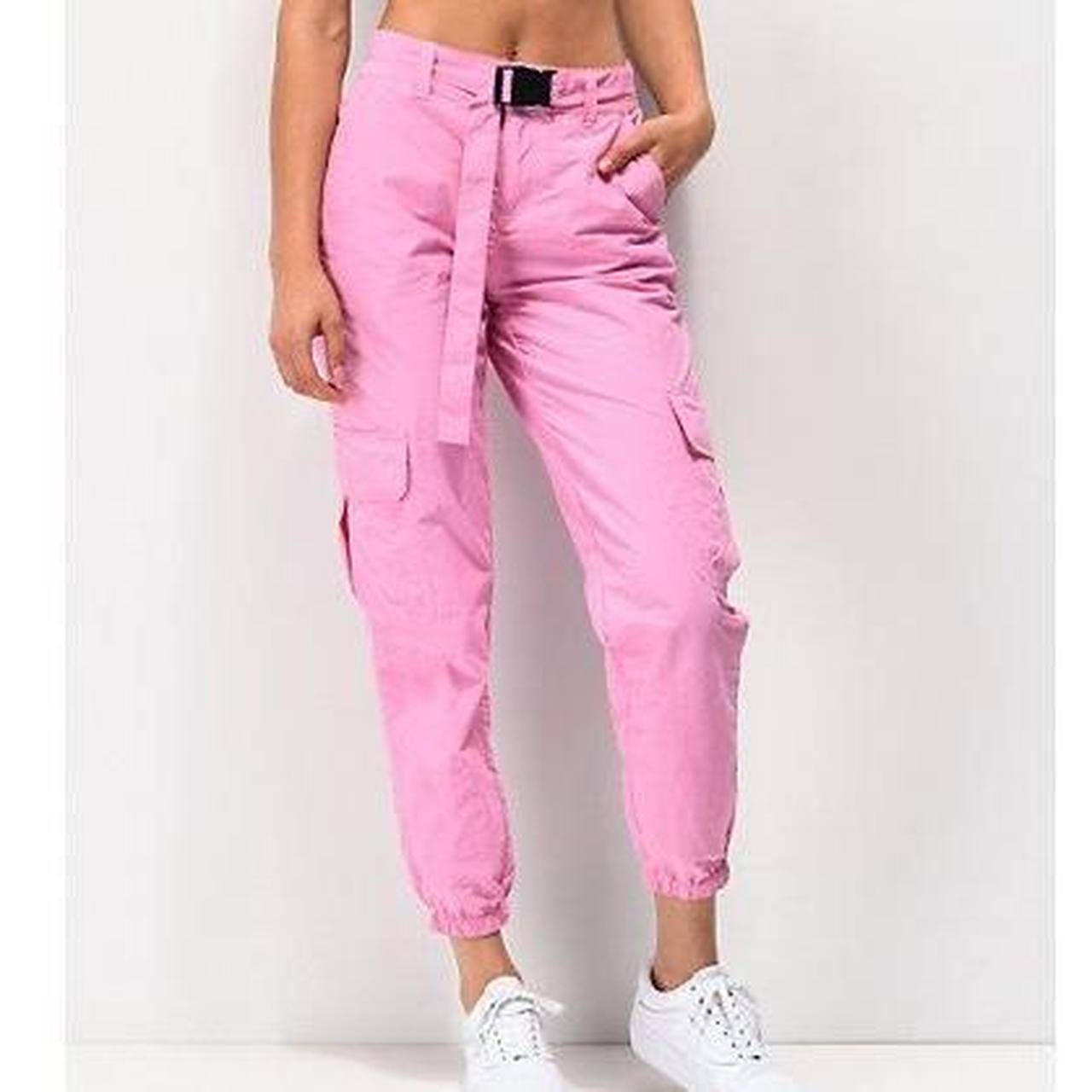 PINK CARGO PANTS brand new with tags ZUMIEZ... Depop