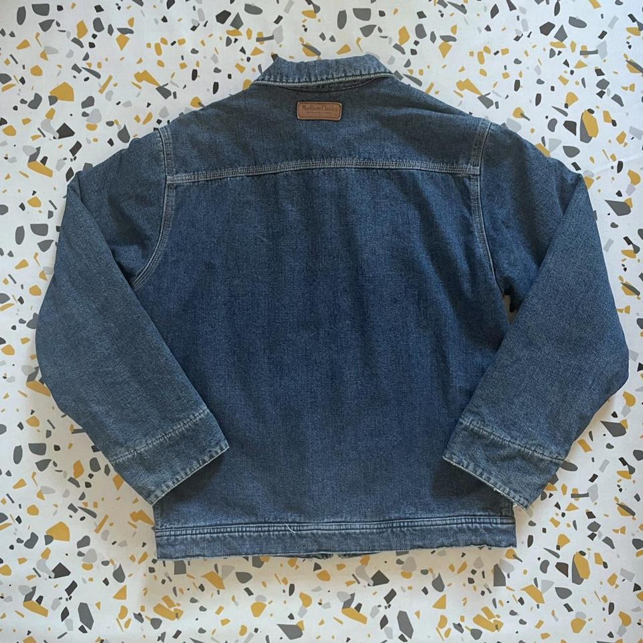 Marlboro Men's Blue and Navy Jacket | Depop