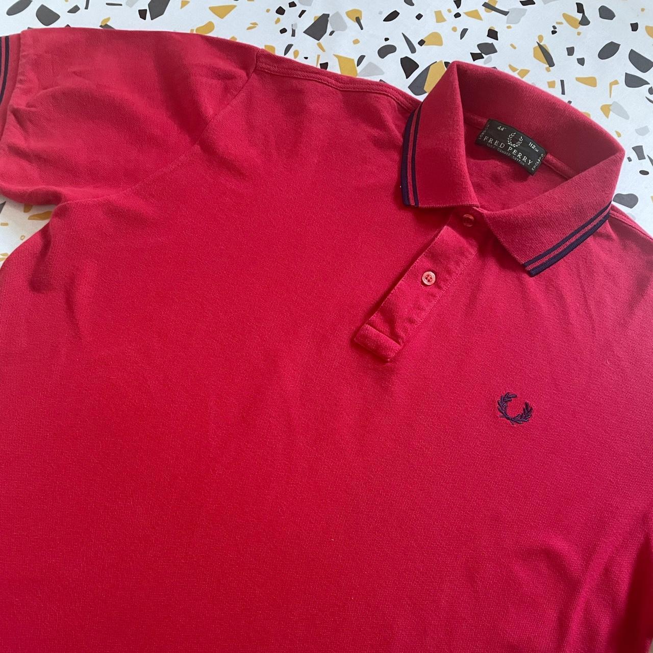 Fred Perry Men's Red and Black Polo-shirts | Depop