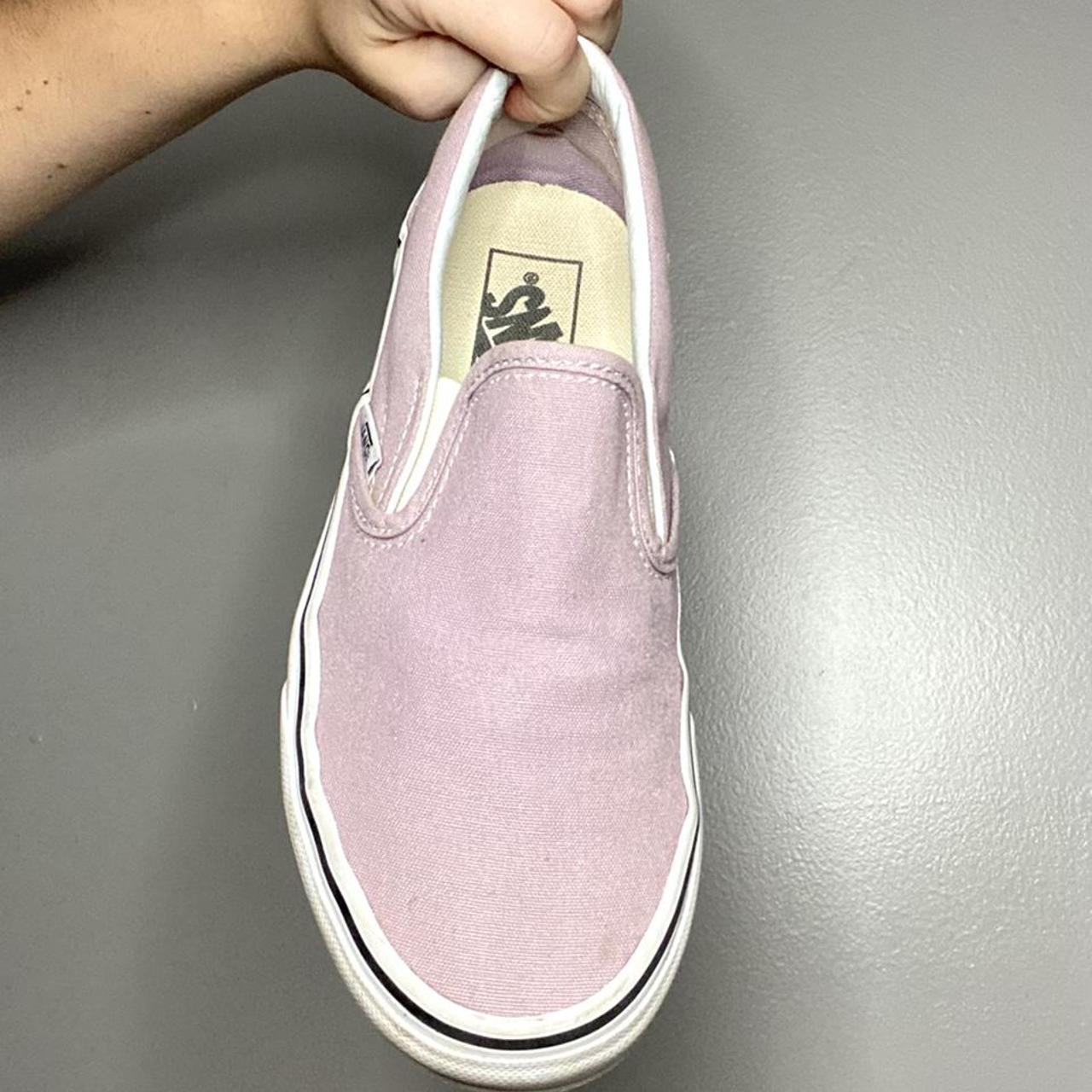 light purple vans slip ons