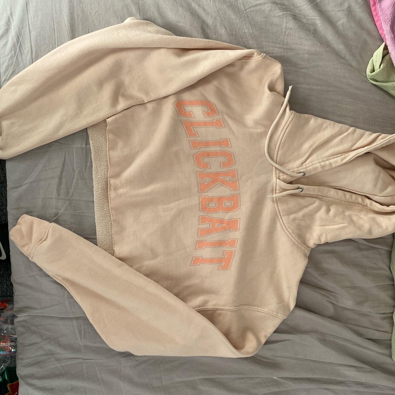 Pink clickbait shop hoodie cropped