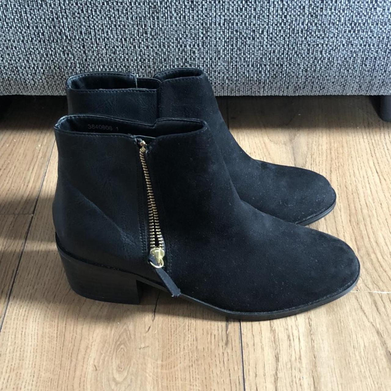 New Look Black boots Size 5 BNWOT Leather/Suede zip... - Depop