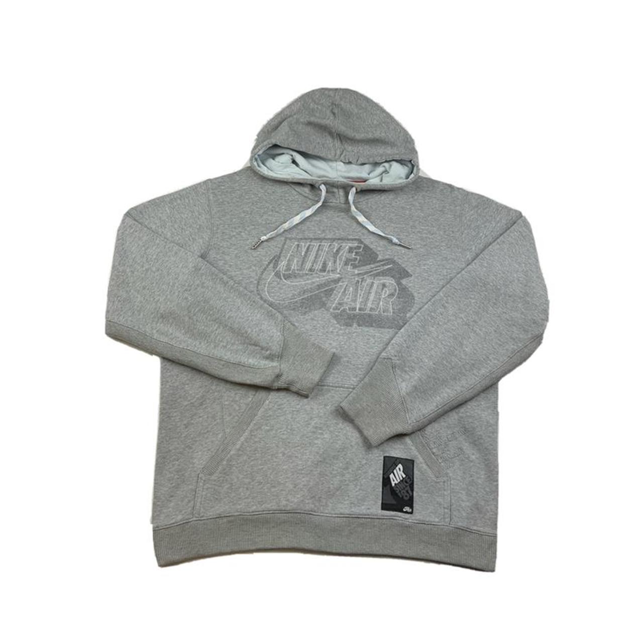 Nike Air Light Grey Rare men’s pullover hoodie... Depop