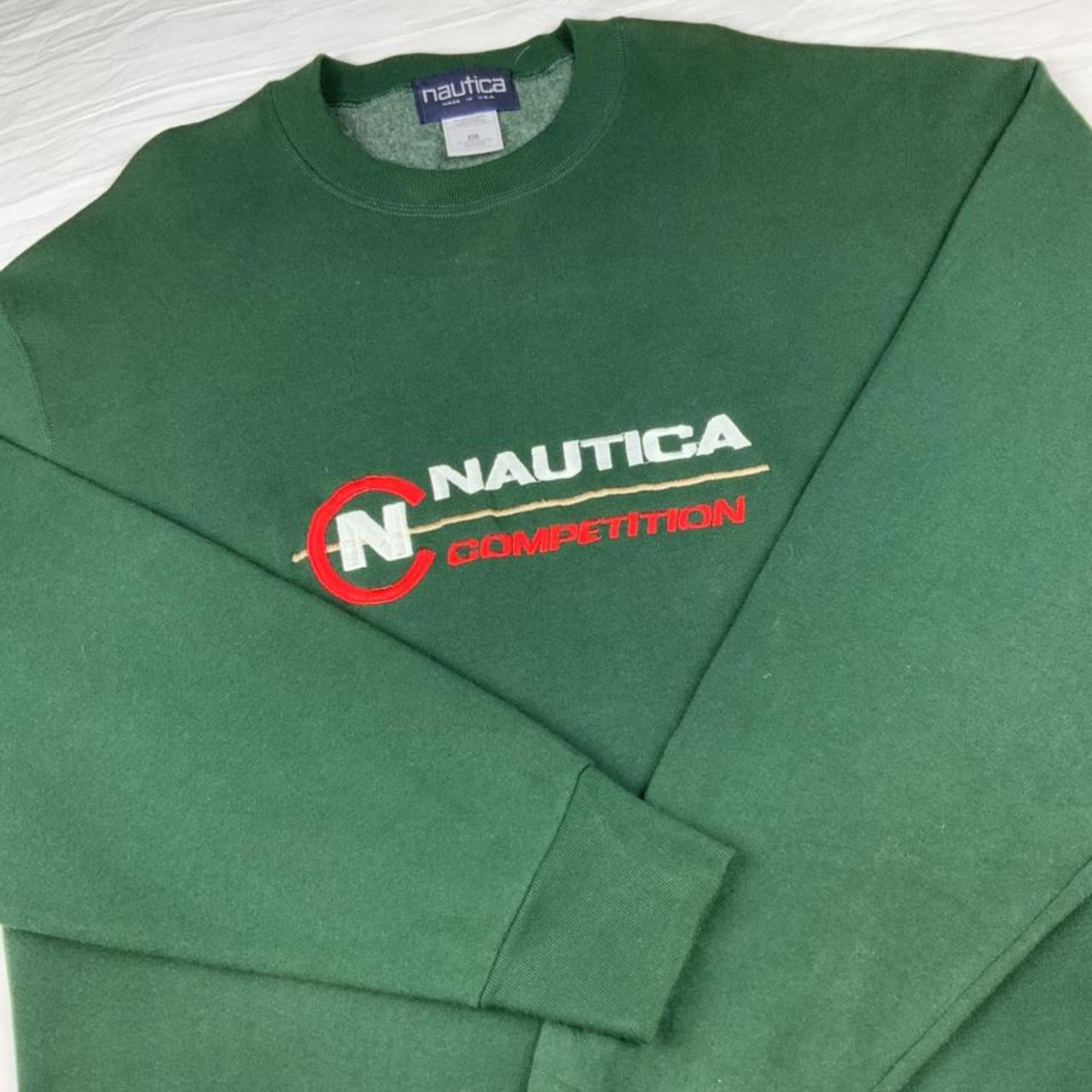 Vintage Nautica Competition S Green Centre Chest Depop