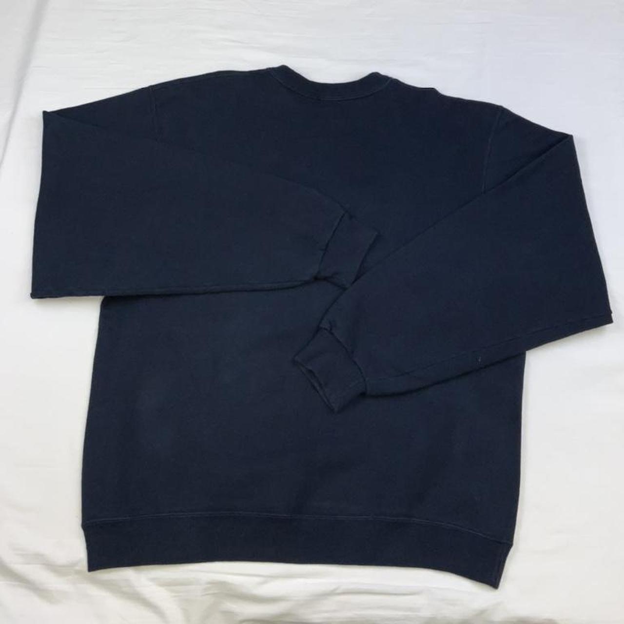 Vintage Champion Navy Blue pullover sweatshirt with... - Depop