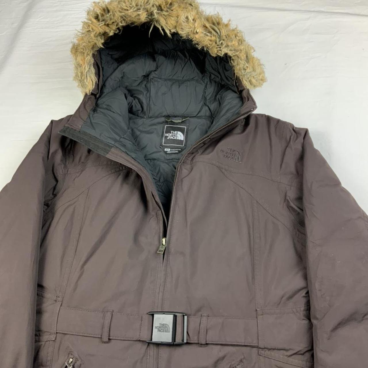 The North Face Brown Hyvent faux fur hooded women’s... - Depop
