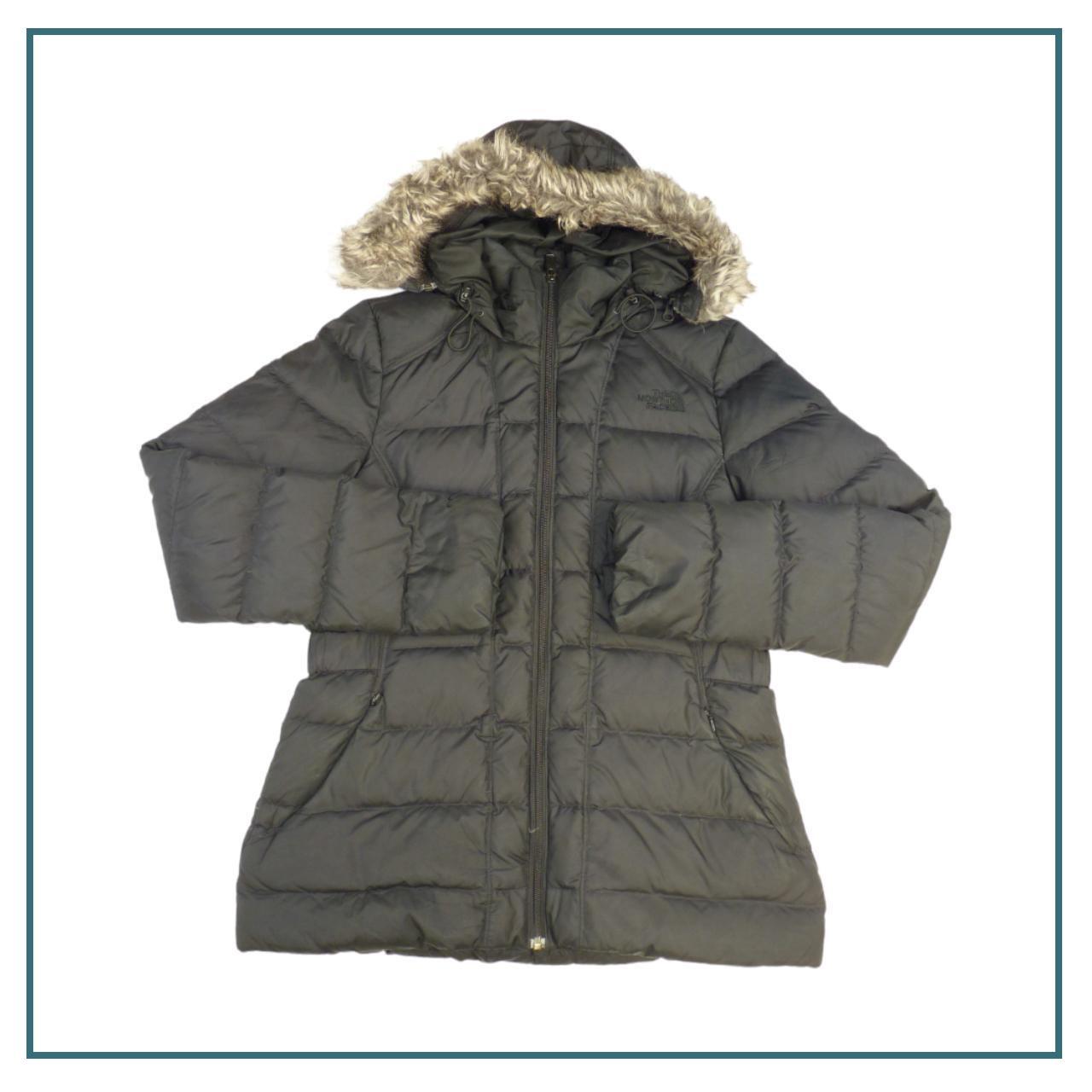 The North Face Black 550 fur hooded full zip women’s - Depop