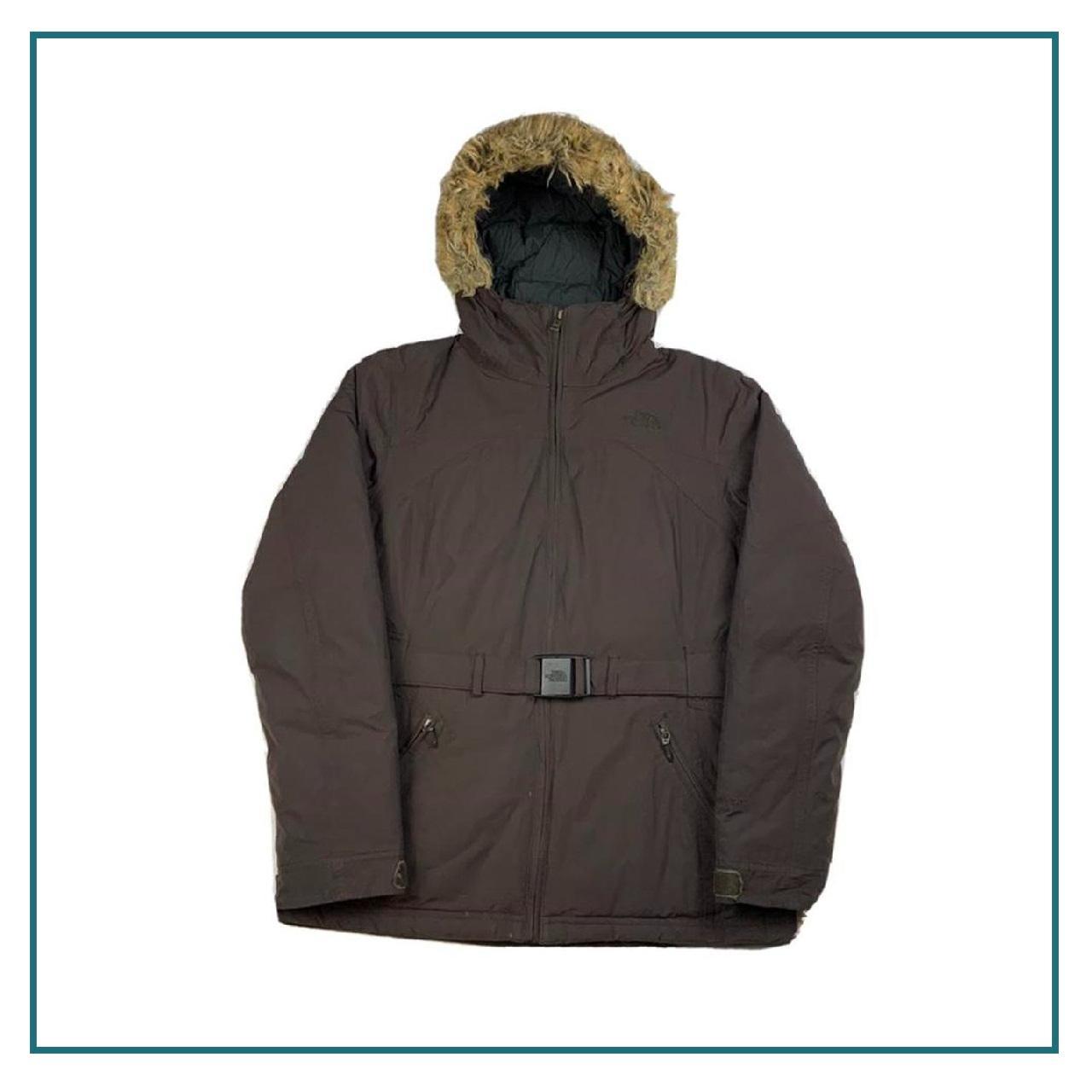The North Face Brown Hyvent faux fur hooded women’s... - Depop