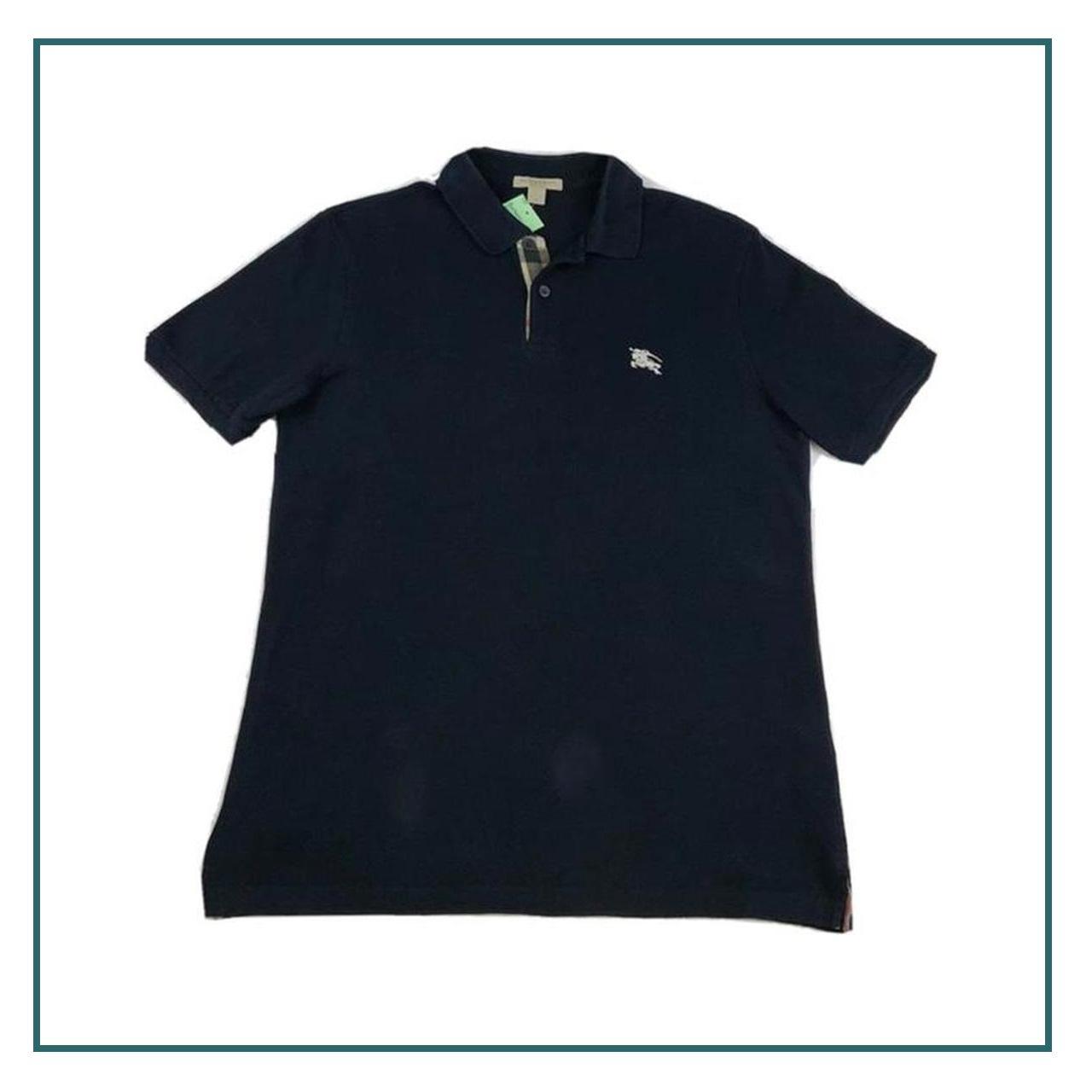 Burberry Brit men’s navy polo shirt with embroidered... - Depop