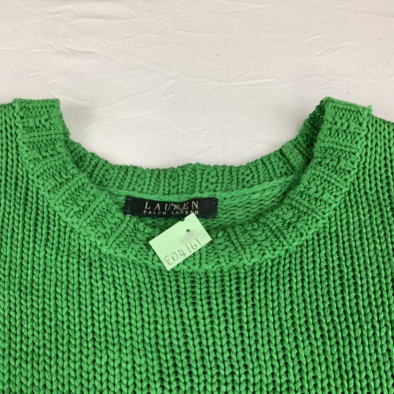 Vintage Lauren Ralph Lauren green round neck knit... - Depop
