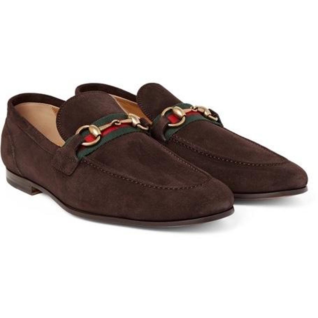 mens brown suede gucci loafers