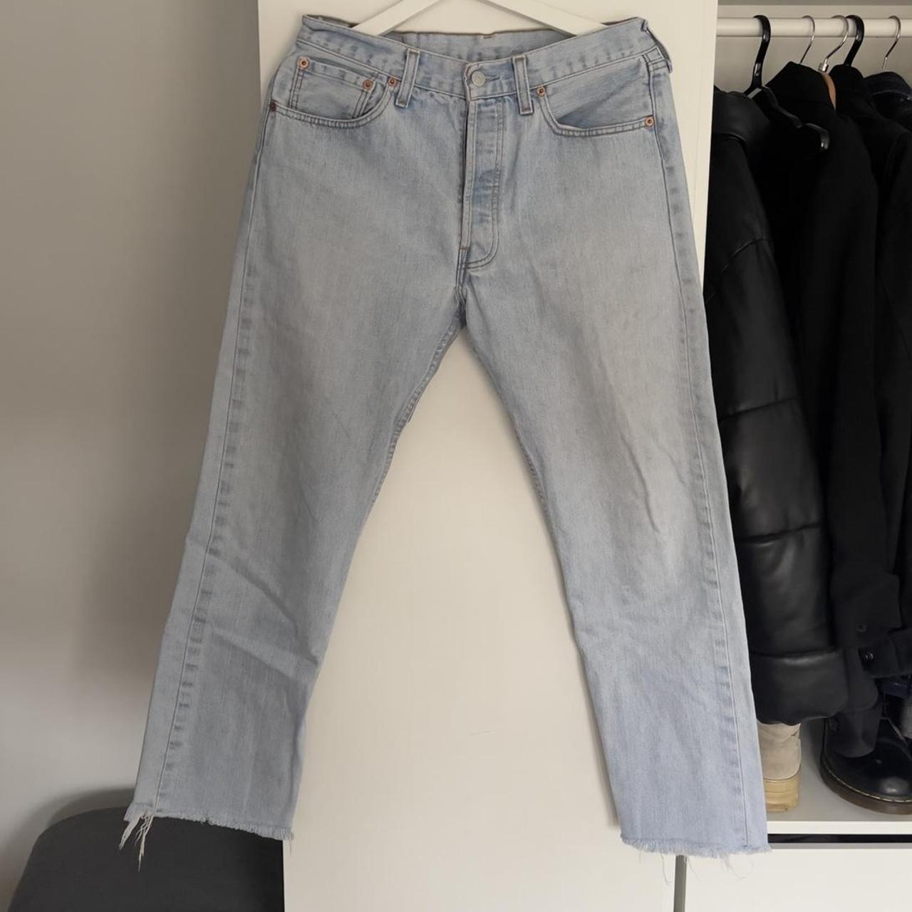 Vintage Levi’s 501 jeans in lightwash with frayed... - Depop