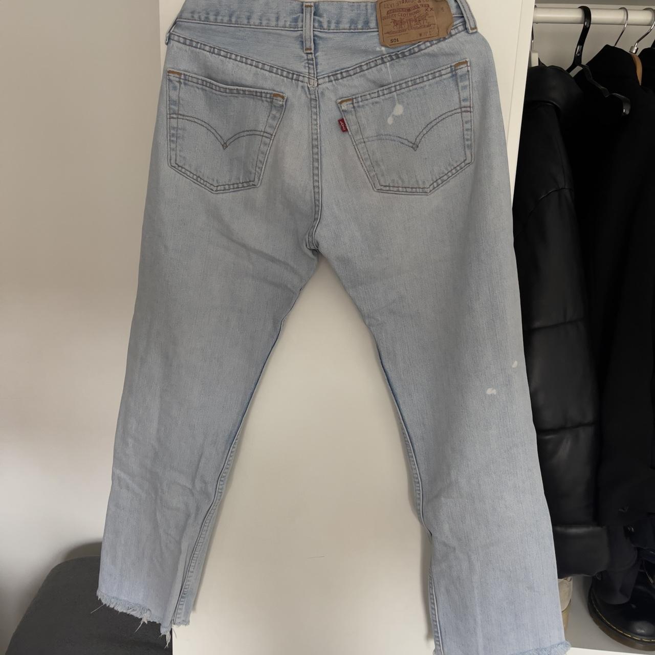 Vintage Levi’s 501 jeans in lightwash with frayed... - Depop