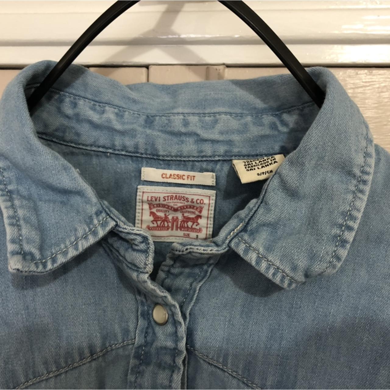 #levis classic fit western shirt in pale blue