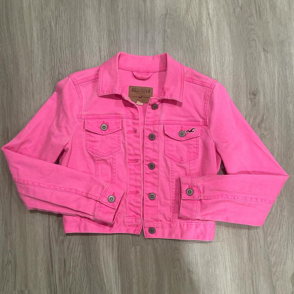 Bright pink clearance jean jacket