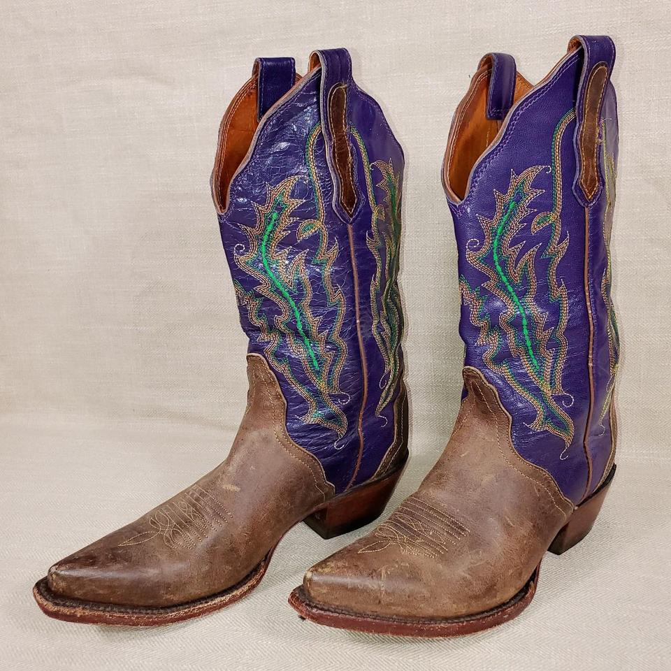 lucchese purple cowboy boots