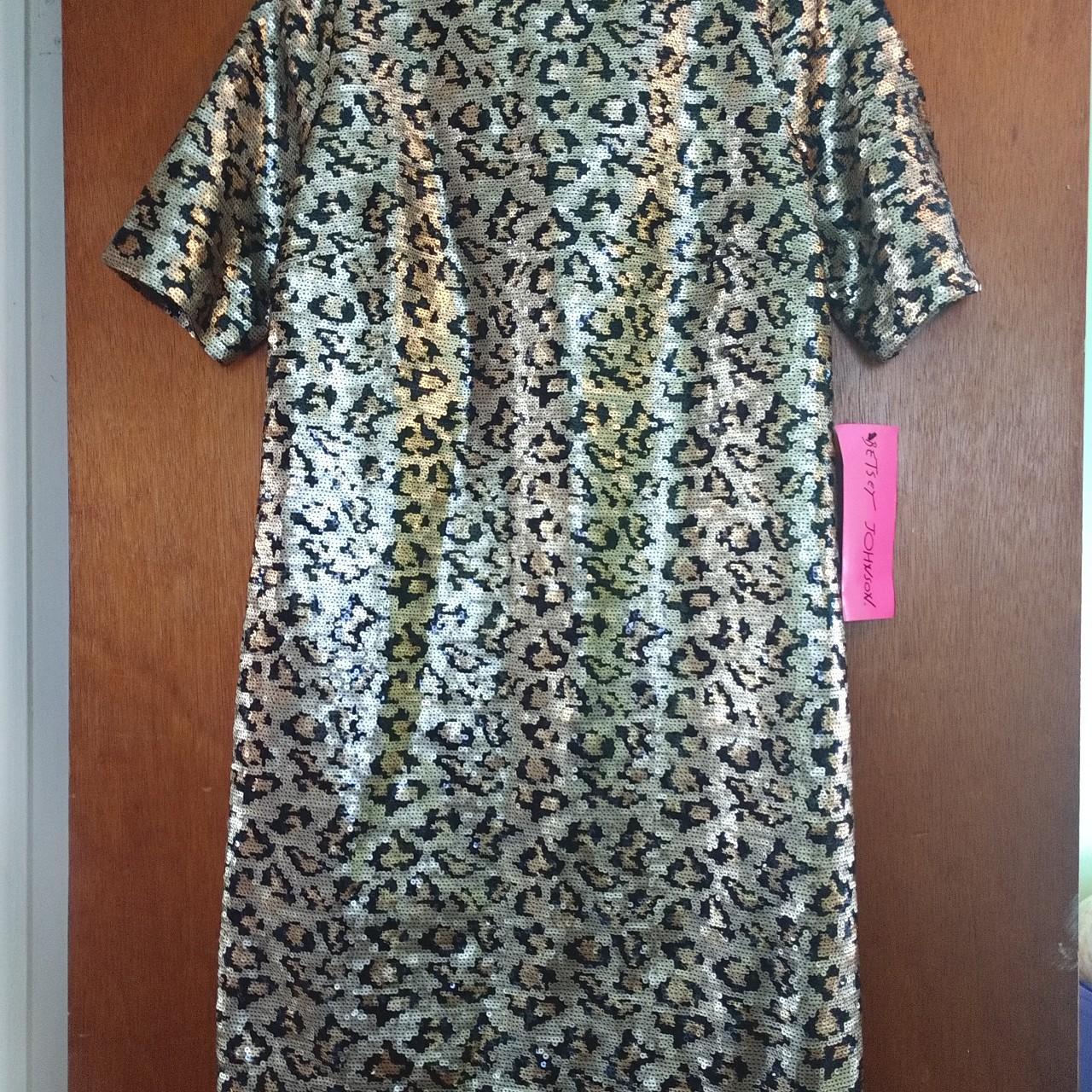 NEW Betsey Johnson Leopard sheath dress size... - Depop