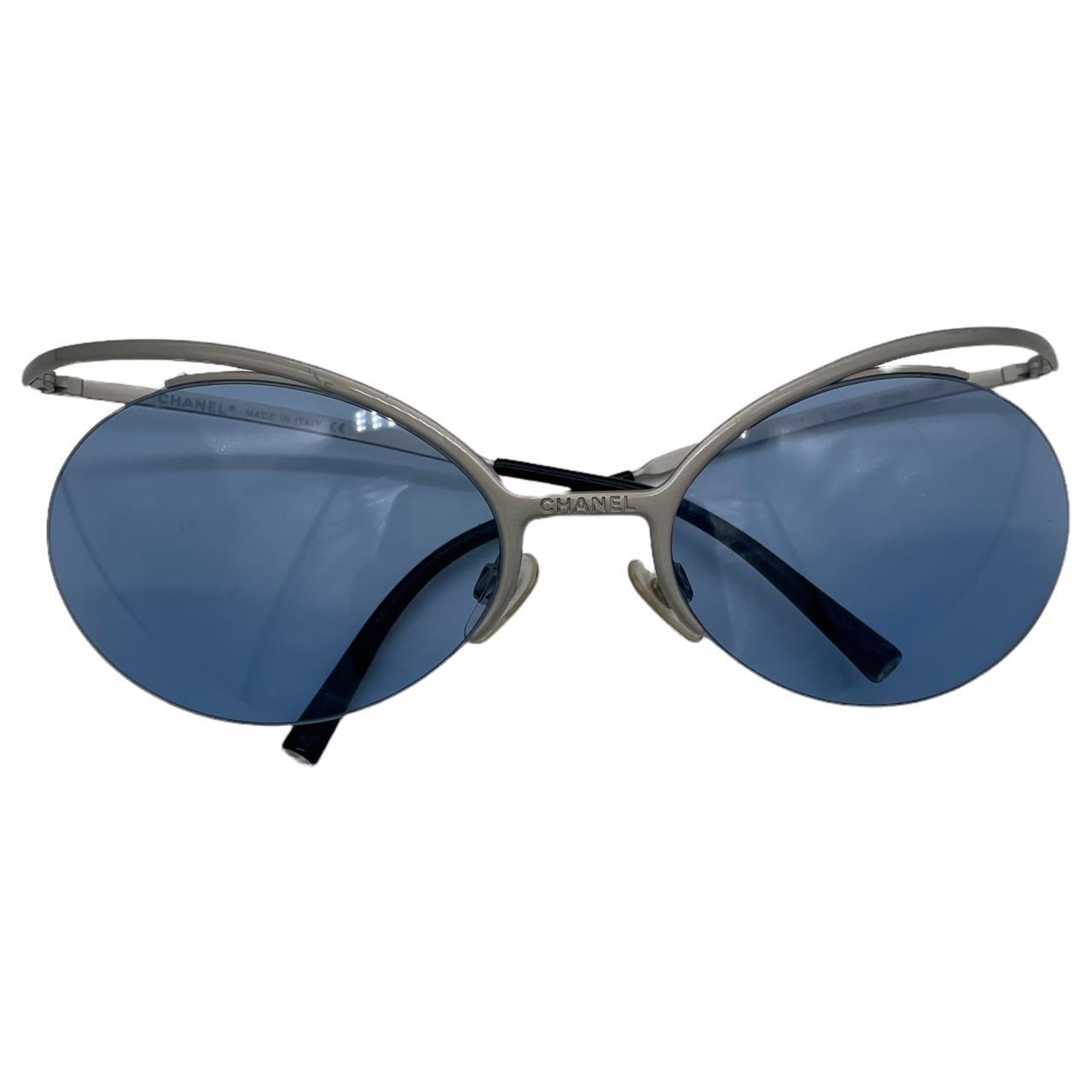 chanel sunglasses metal blue