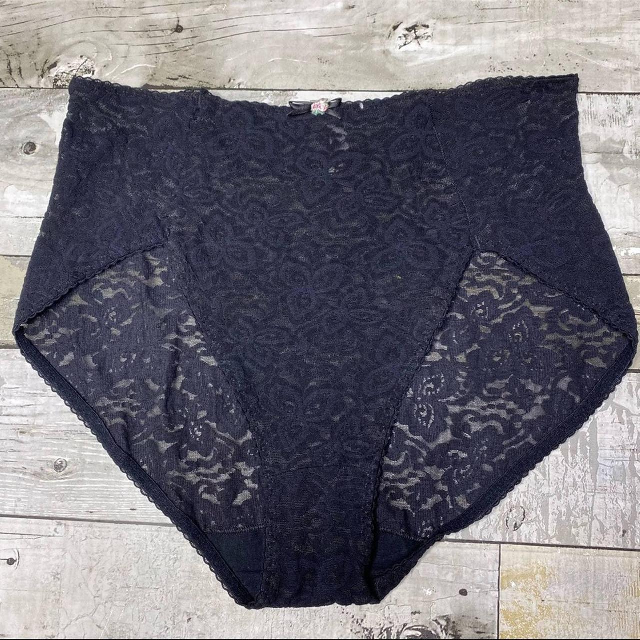 Vintage lace high cut brief panties Size... - Depop
