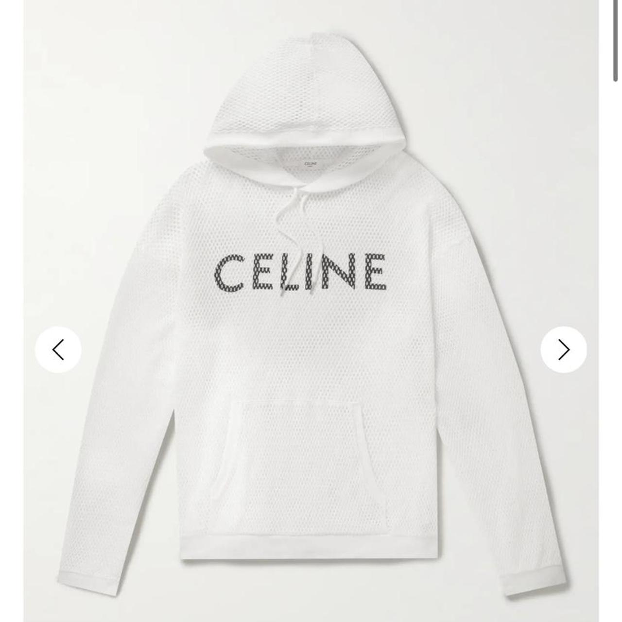 CELINE Men's White Hoodie | Depop