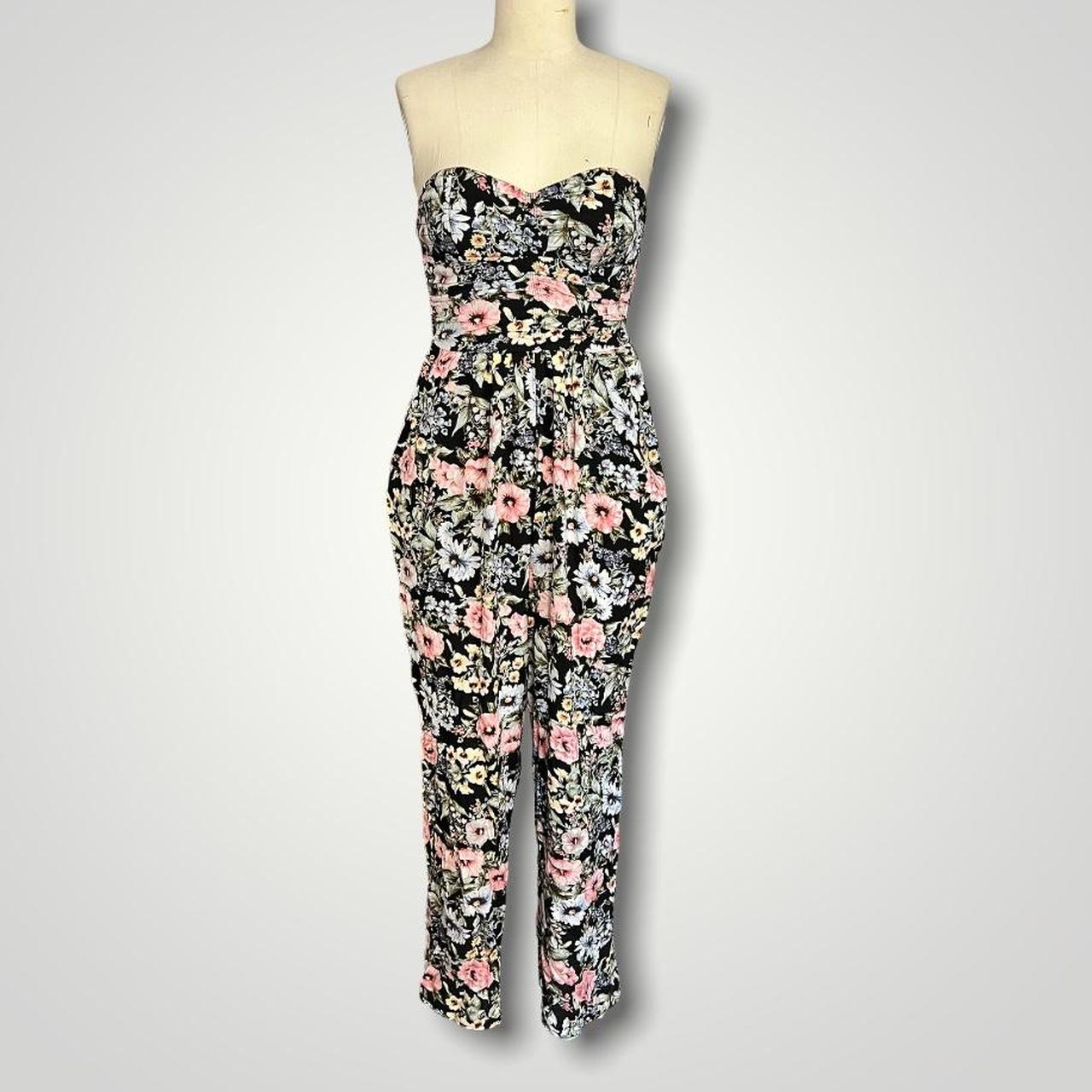 Band of gypsies strapless floral jumpsuit size