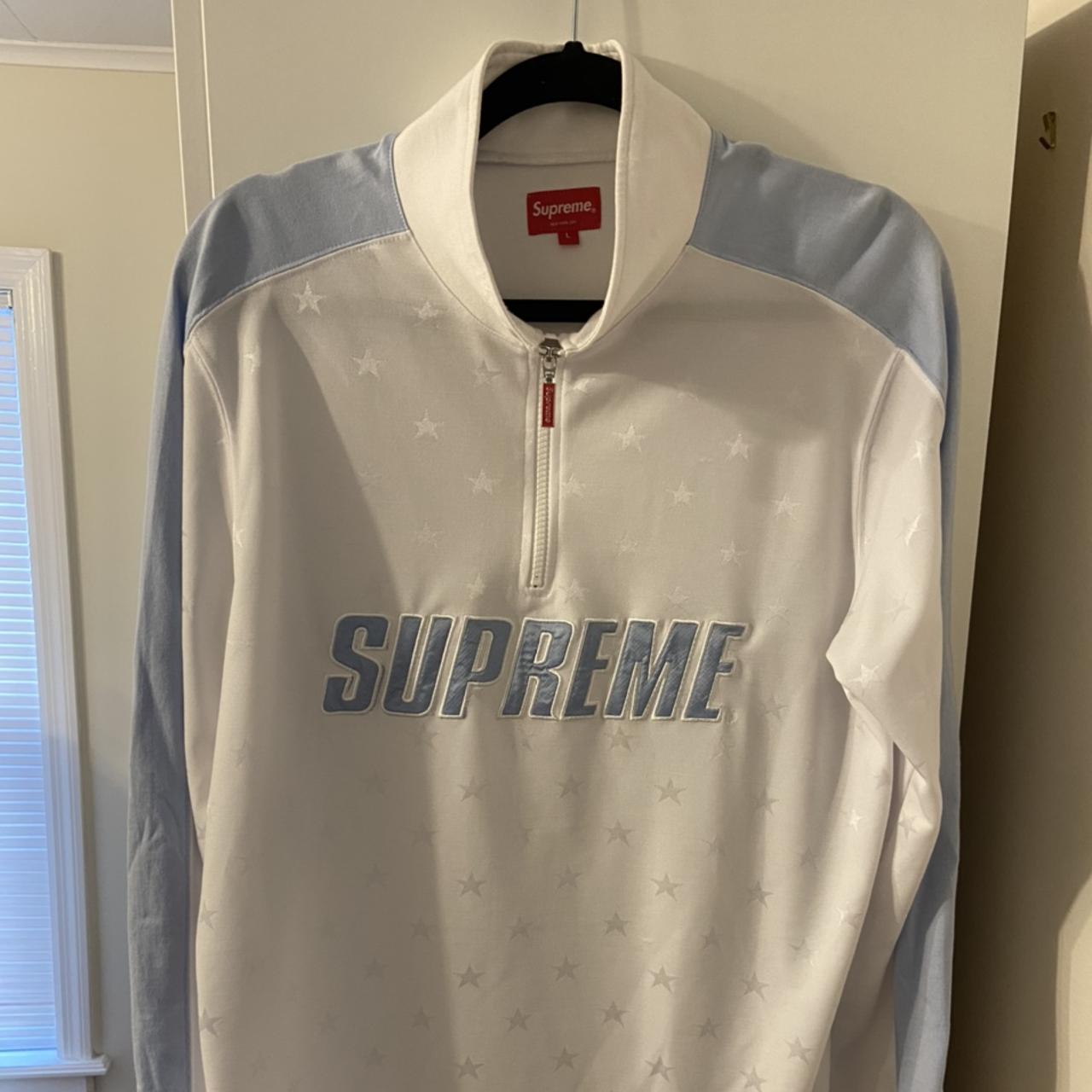 Supreme White Track Half Zip Pullover #supreme...