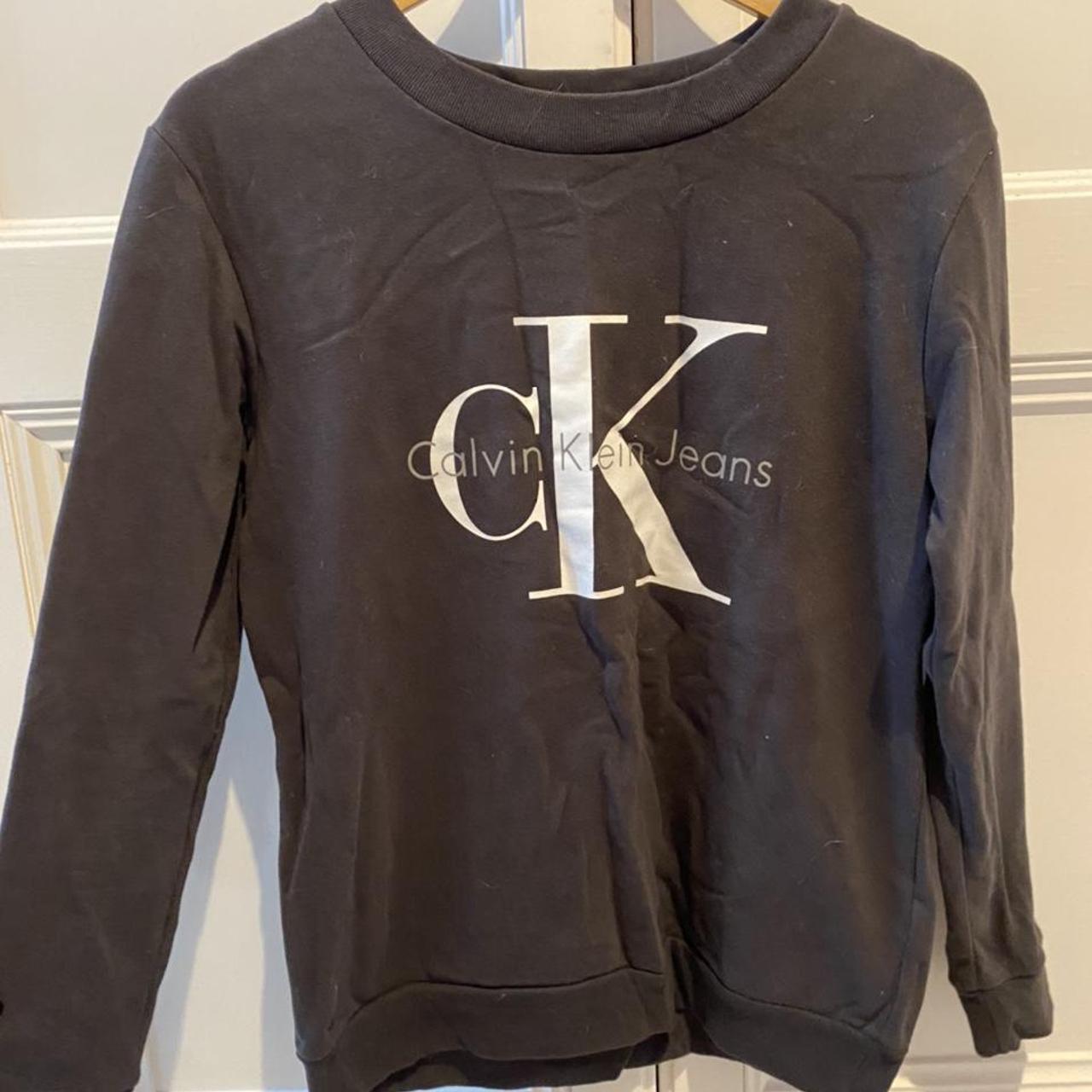 Authentic grey Calvin Klein jeans jumper sweatshirt... - Depop