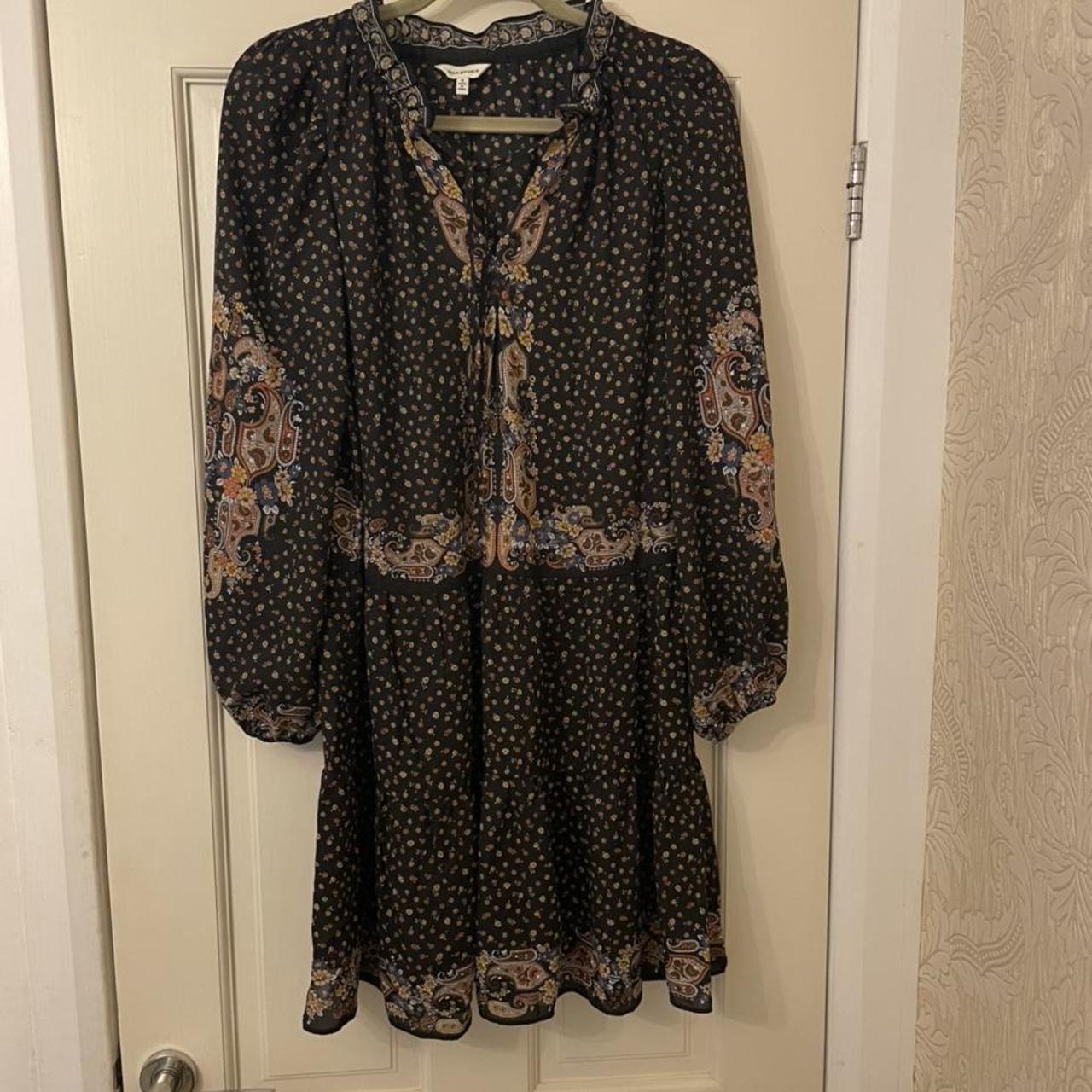 Max Studio Women's Black and Brown Dress | Depop