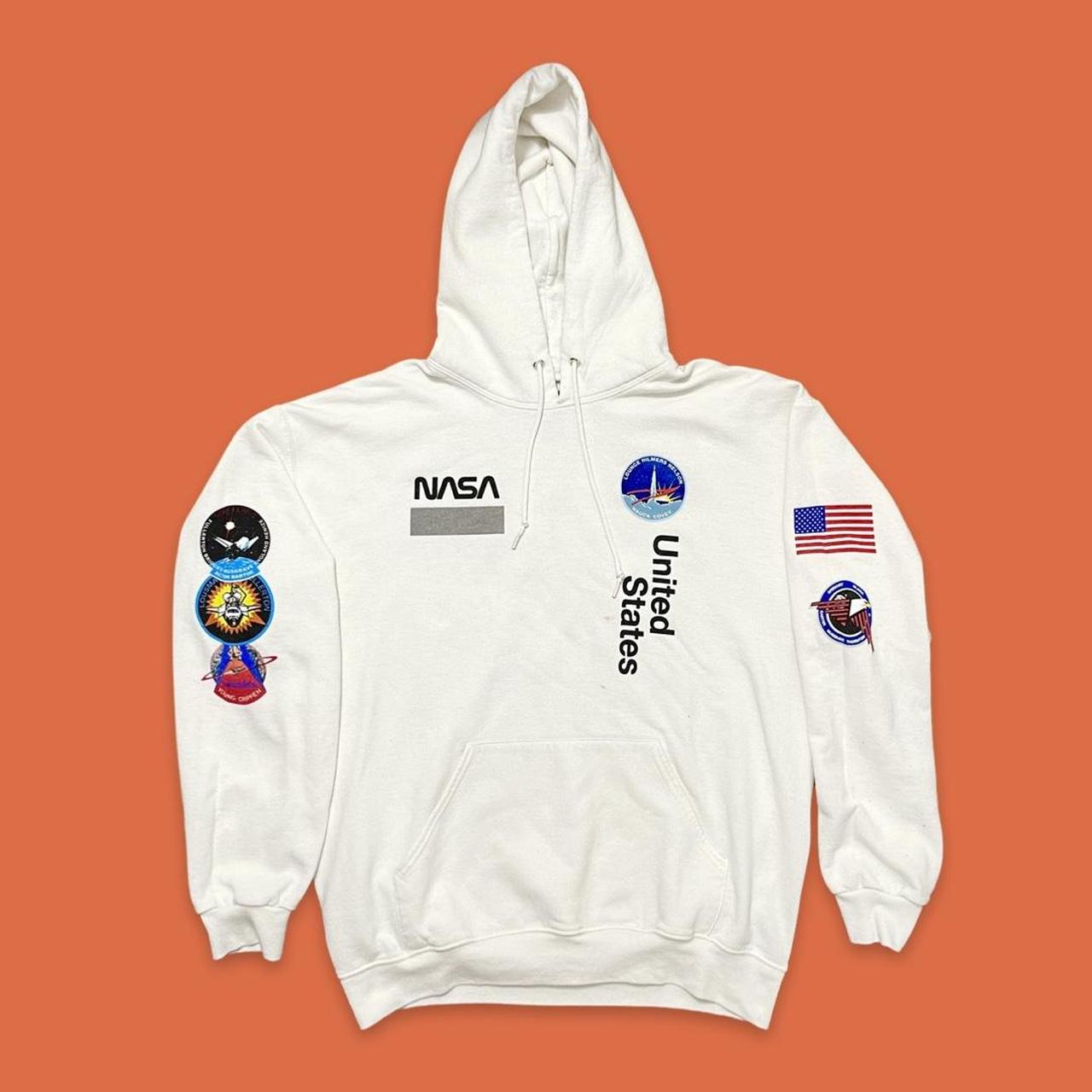 White NASA Hoodie from PacSun Size L Good Condition