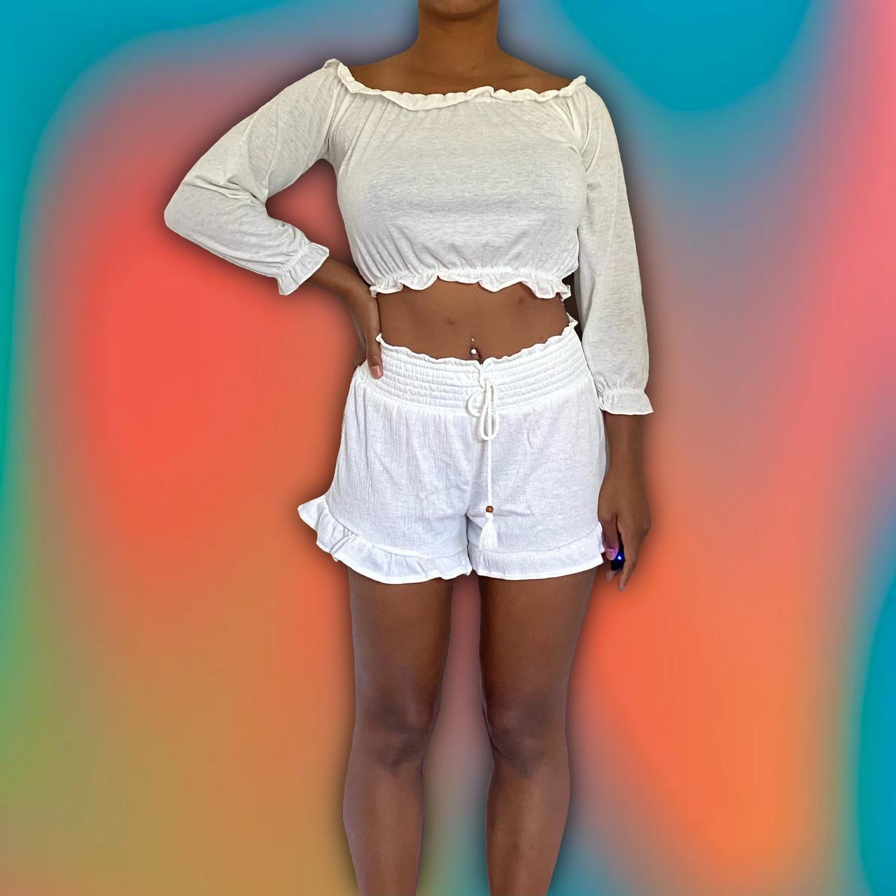 White hotsell boho shorts