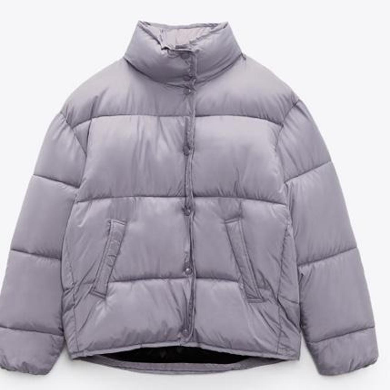 Bnwt Zara Lilac Puffer Jacket Coat Size Xs Water Depop