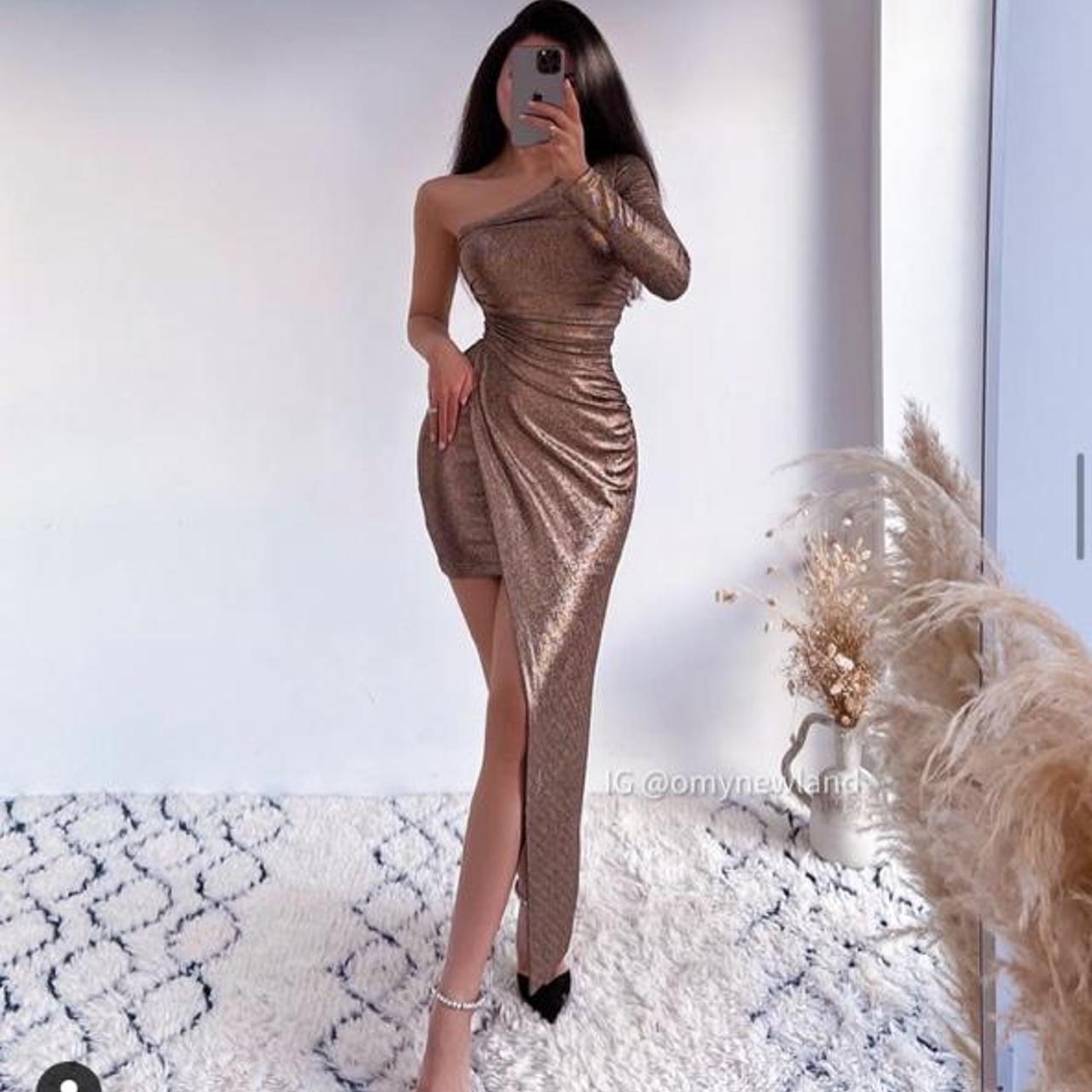 zara bronze dress