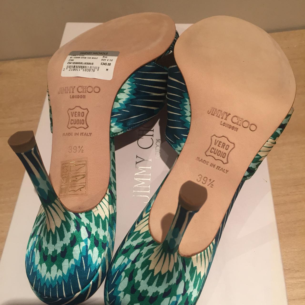 New with box Jimmy Choo Silk satin peacock print | Depop