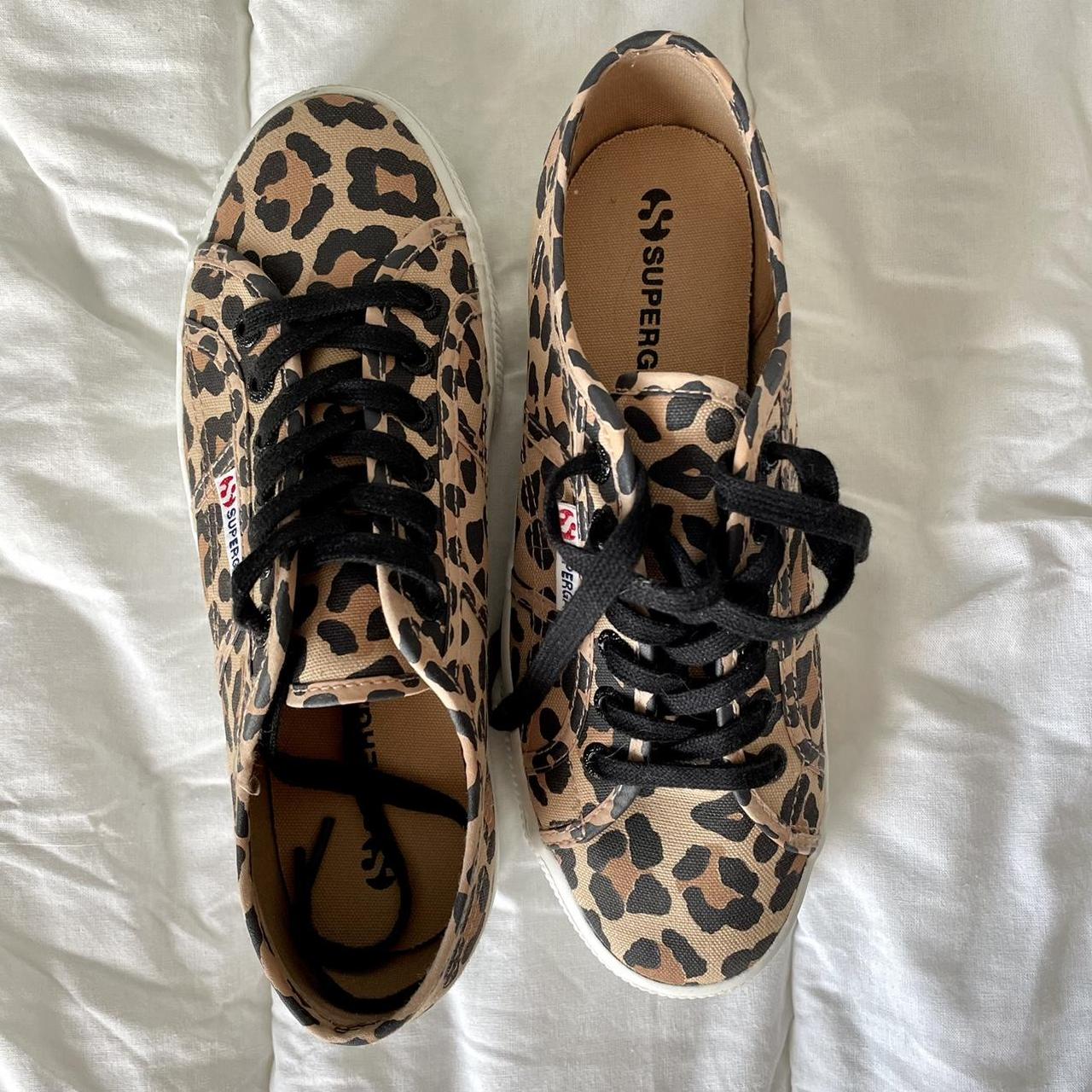 SUPERGA CHEETAH PRINT PLATFORM SHOES only worn. Depop