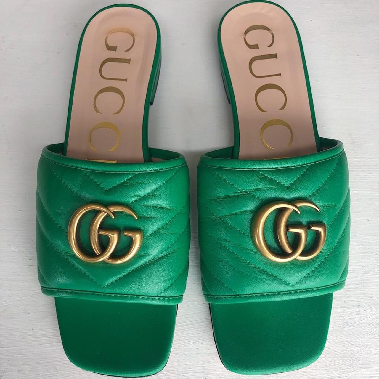 Gucci Women's Green Sandals Depop
