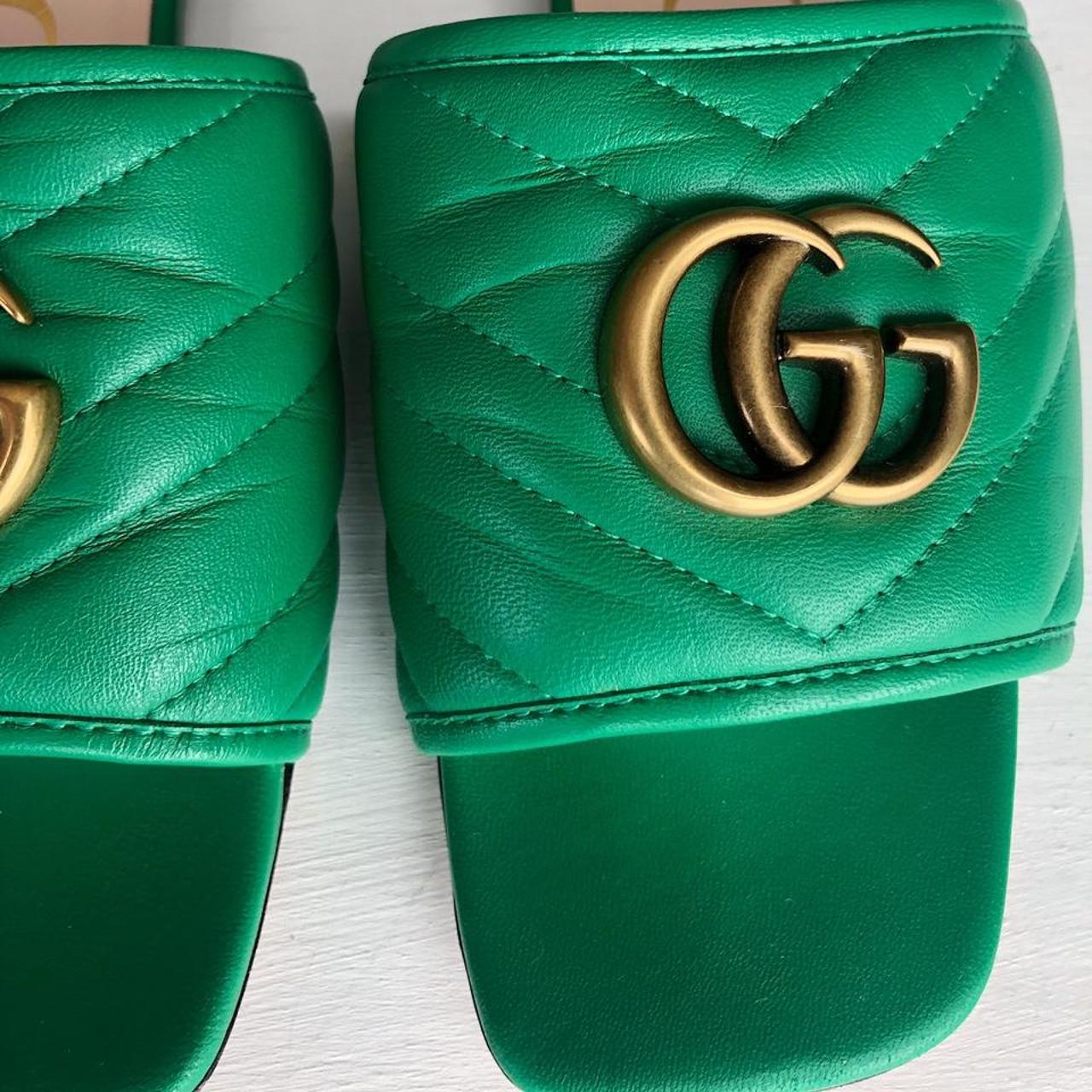 Gucci Women's Green Sandals Depop