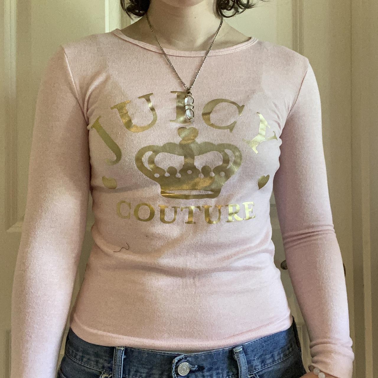 Juicy Couture Women's Gold and Pink Shirt | Depop