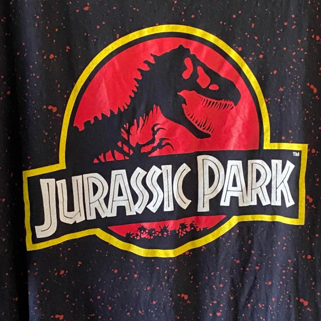 Jurassic Park blood splattered style Tee Jurassic... - Depop