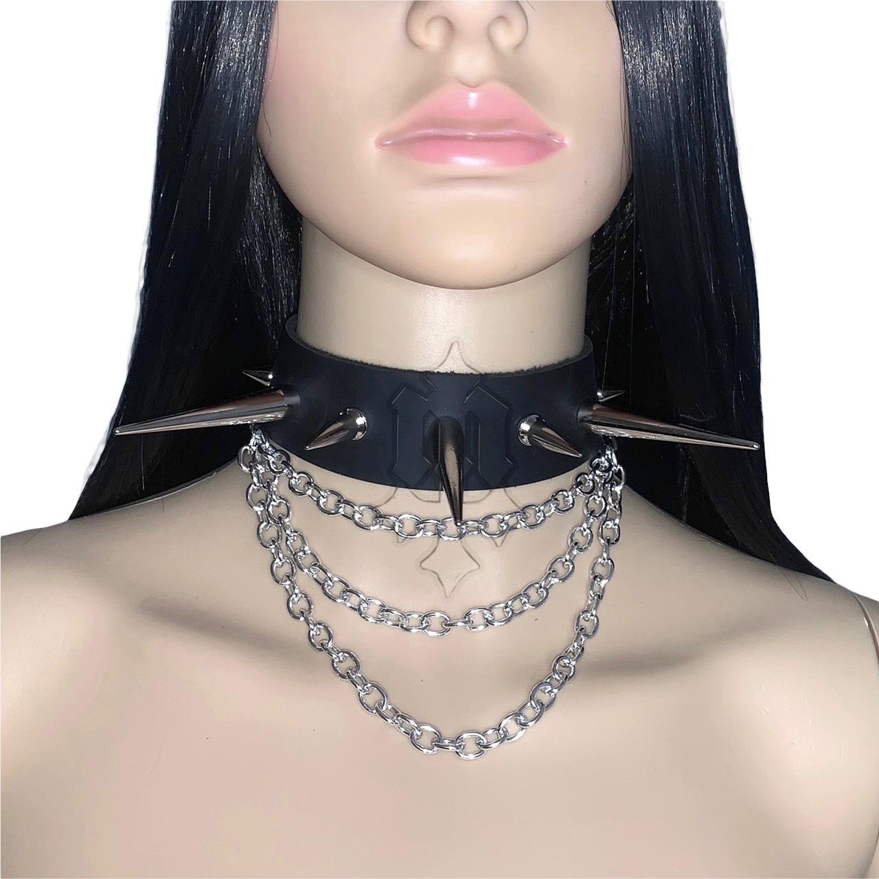 🕷 Arachne- Goth Spider Choker with Chains and Spikes - Depop