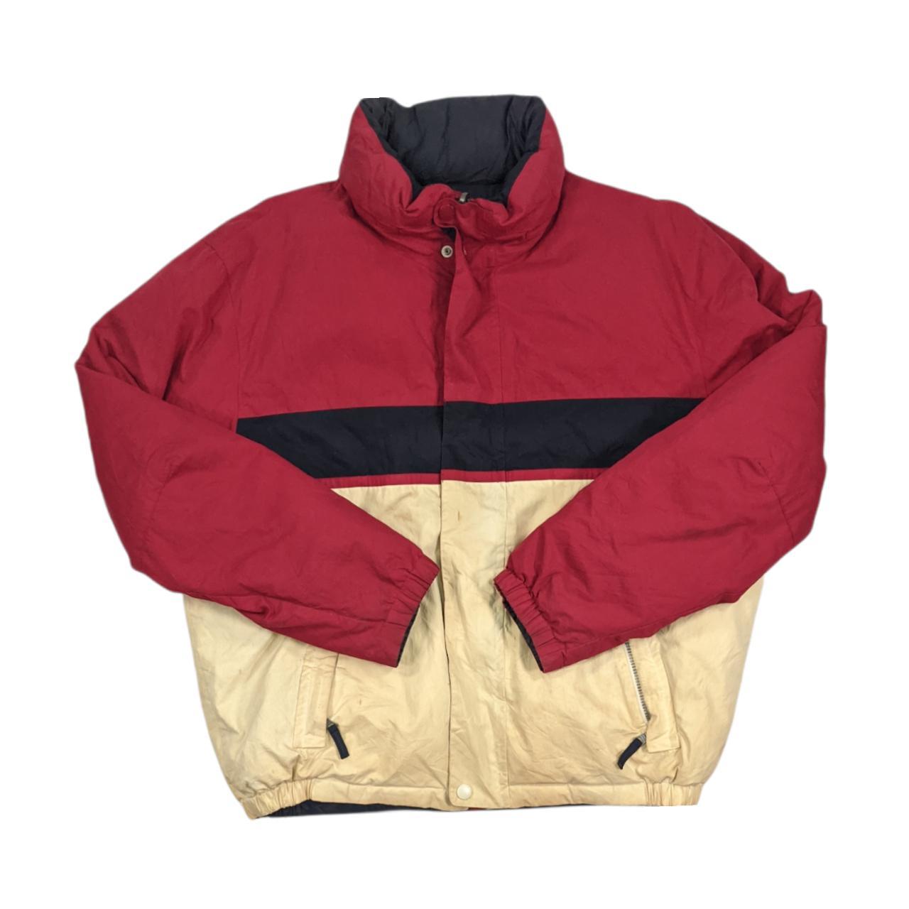 Vintage red/navy Nautica reversible puffer jacket... - Depop