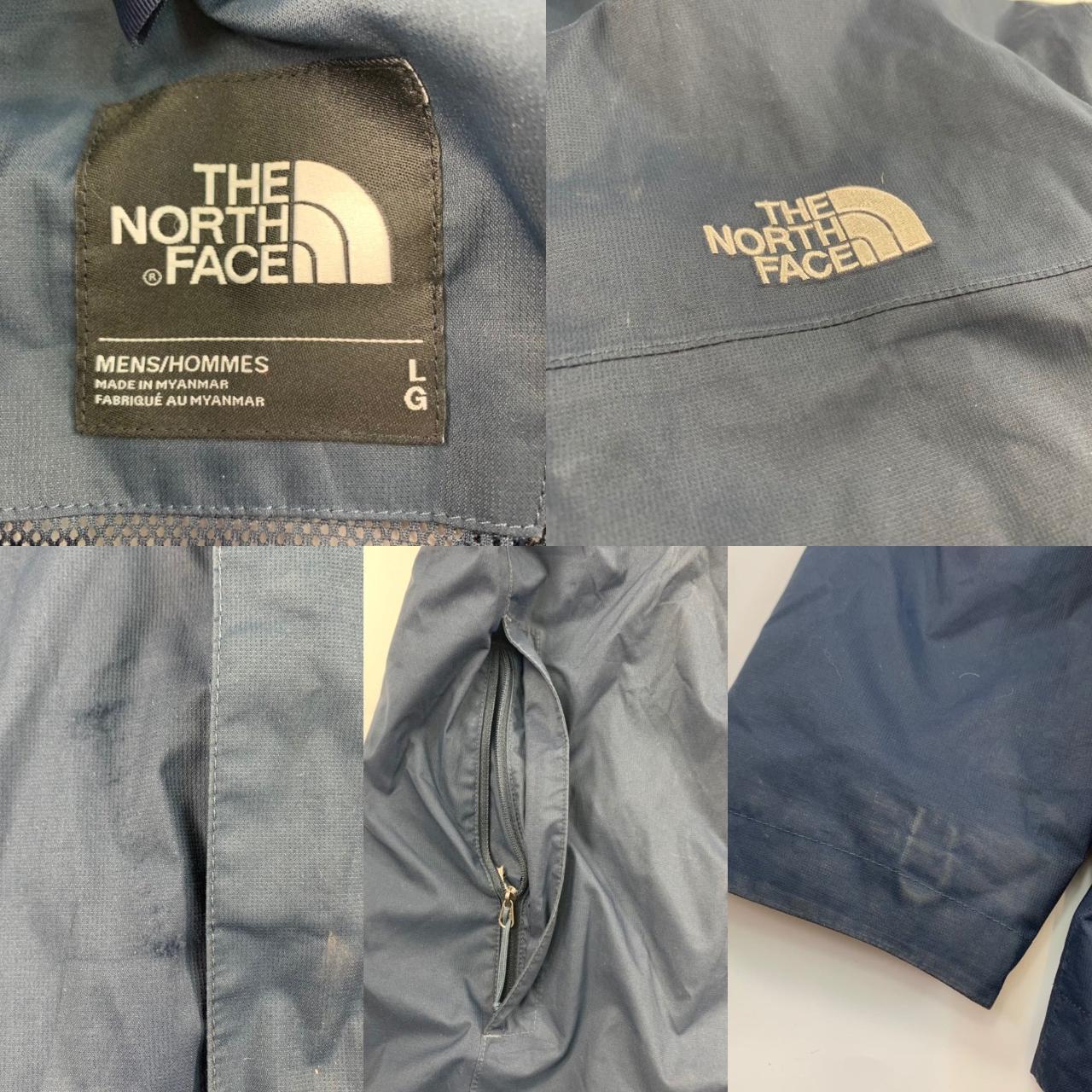 Vintage navy North Face rain jacket (L) Size:... - Depop