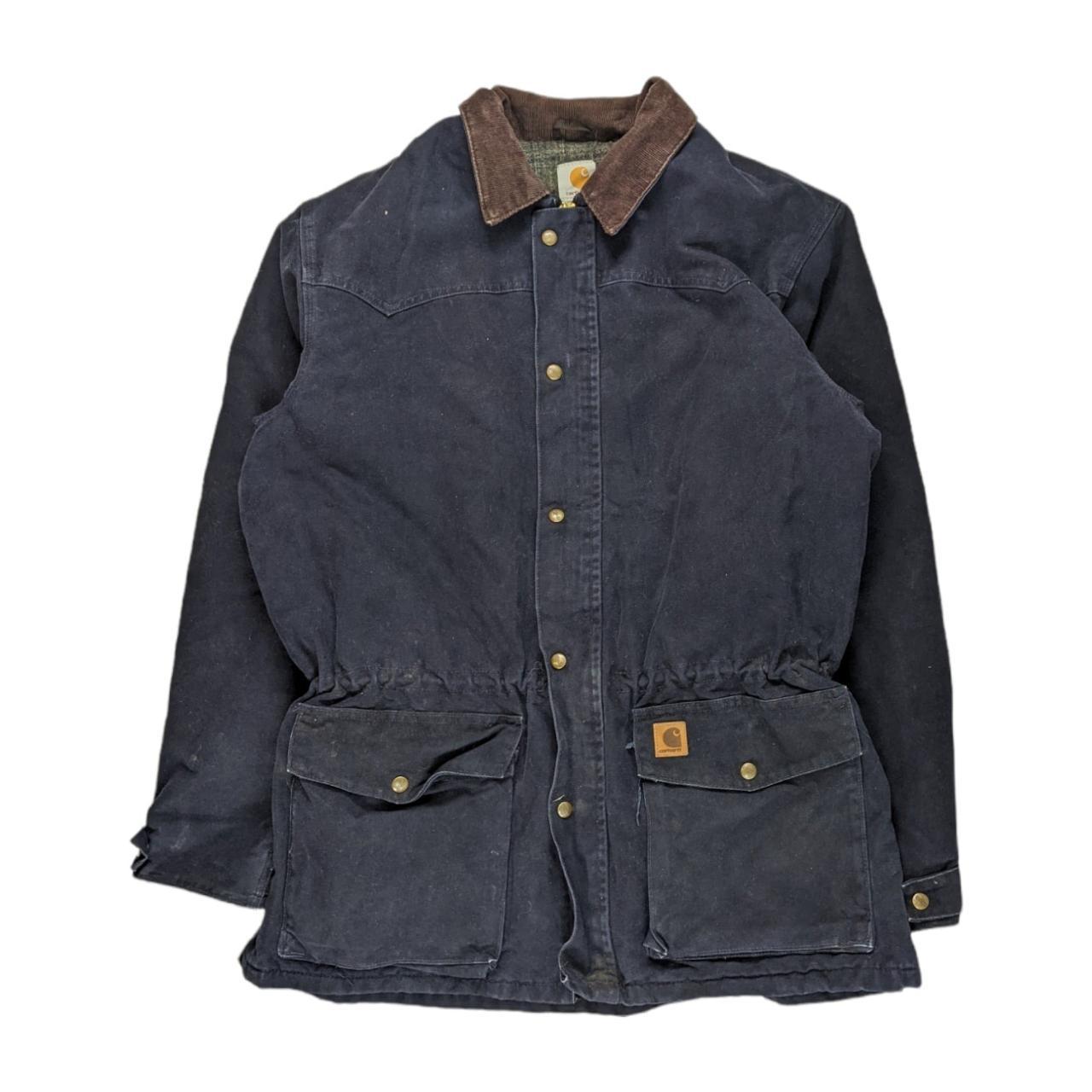 Vintage navy Carhartt workwear jacket... - Depop
