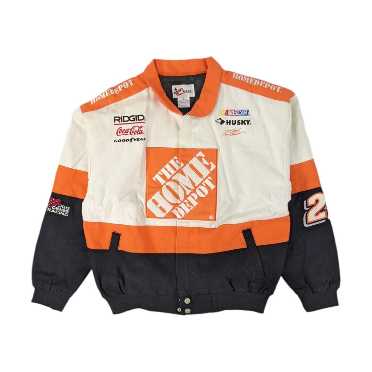 NASCAR Men's Orange and Black Jacket | Depop