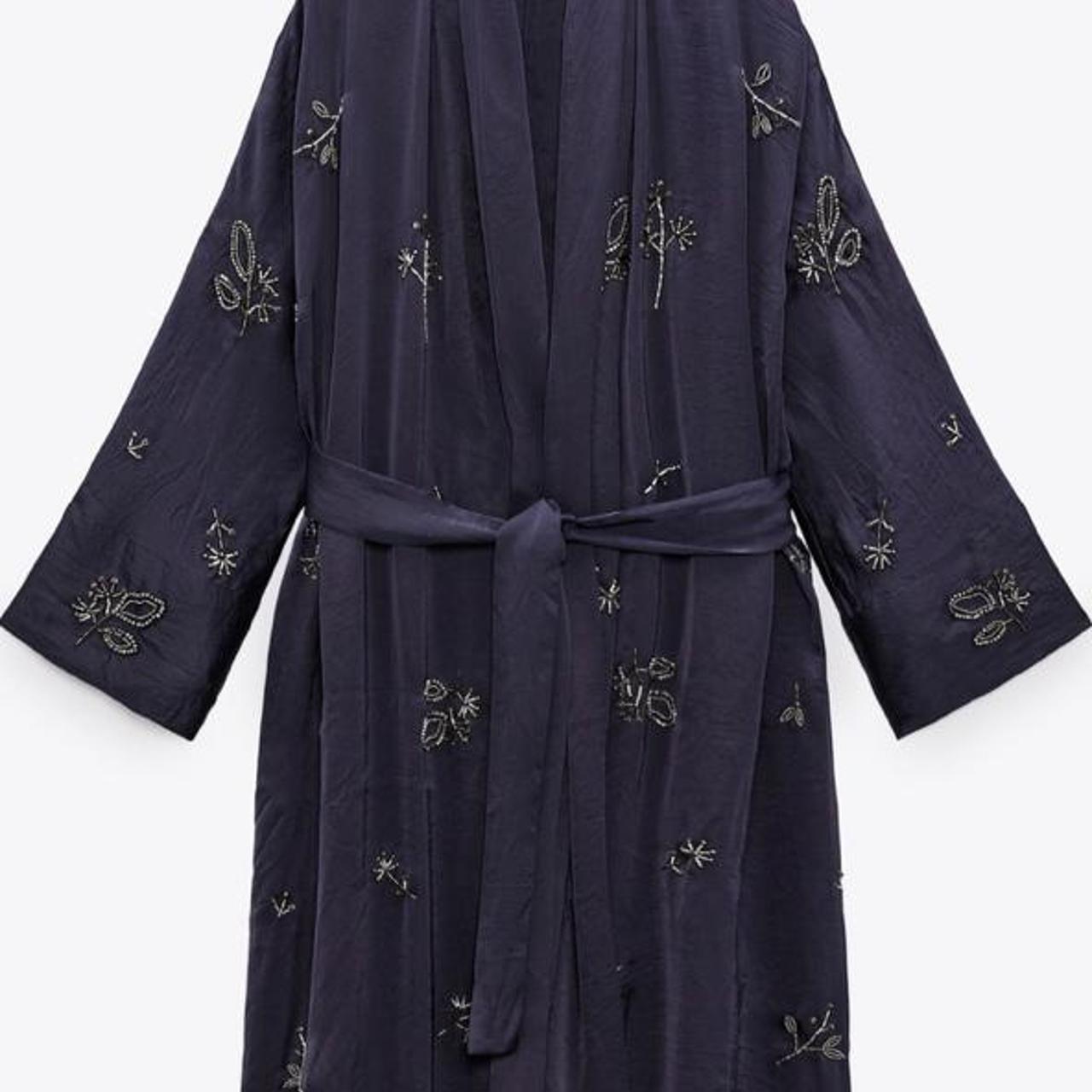 zara kimono dress with beading