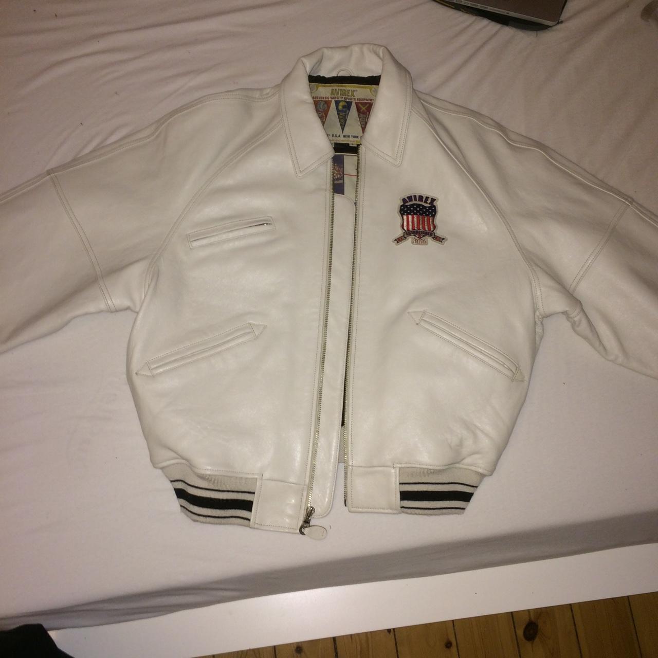 White leather avirex jacket as worn by Nas in belly.... - Depop