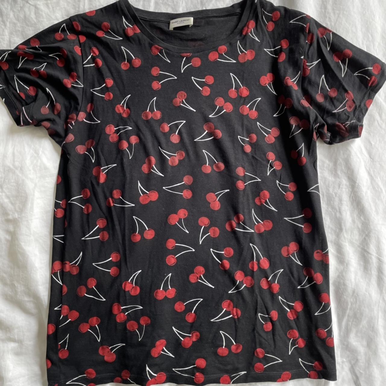 Yves Saint Laurent Women's Black and Red T-shirt (2)