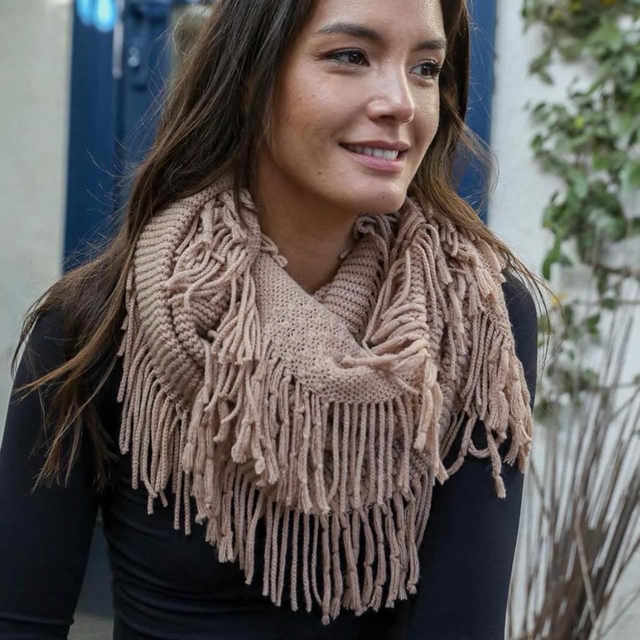 Tan knit clearance scarf