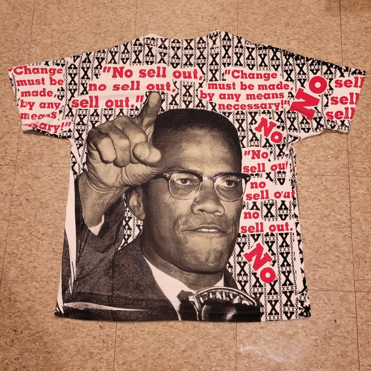 RARE Vintage 90s Malcolm X AOP ALL Over Print Single...